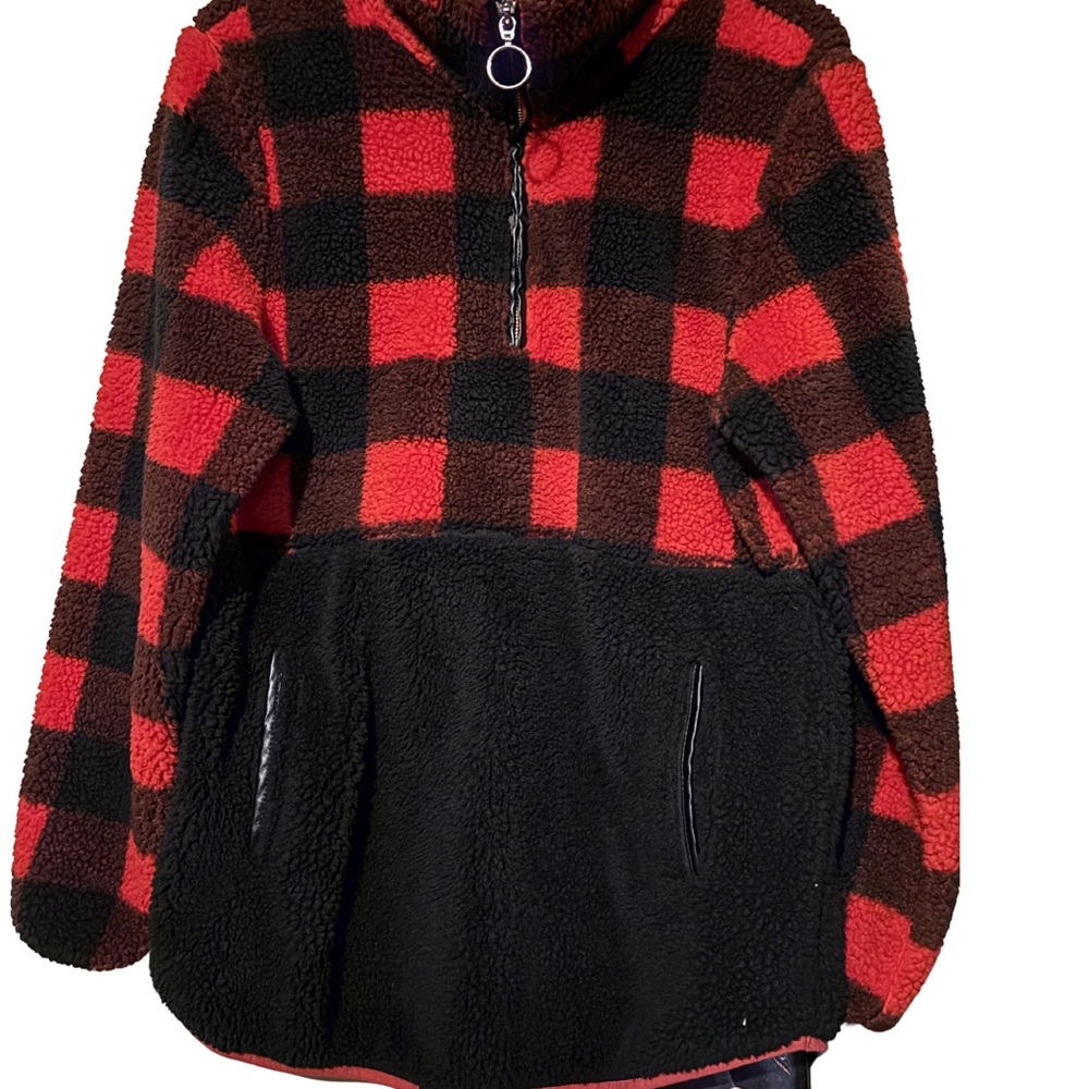 Charlie Paige Red and Black Checkered Pullover
